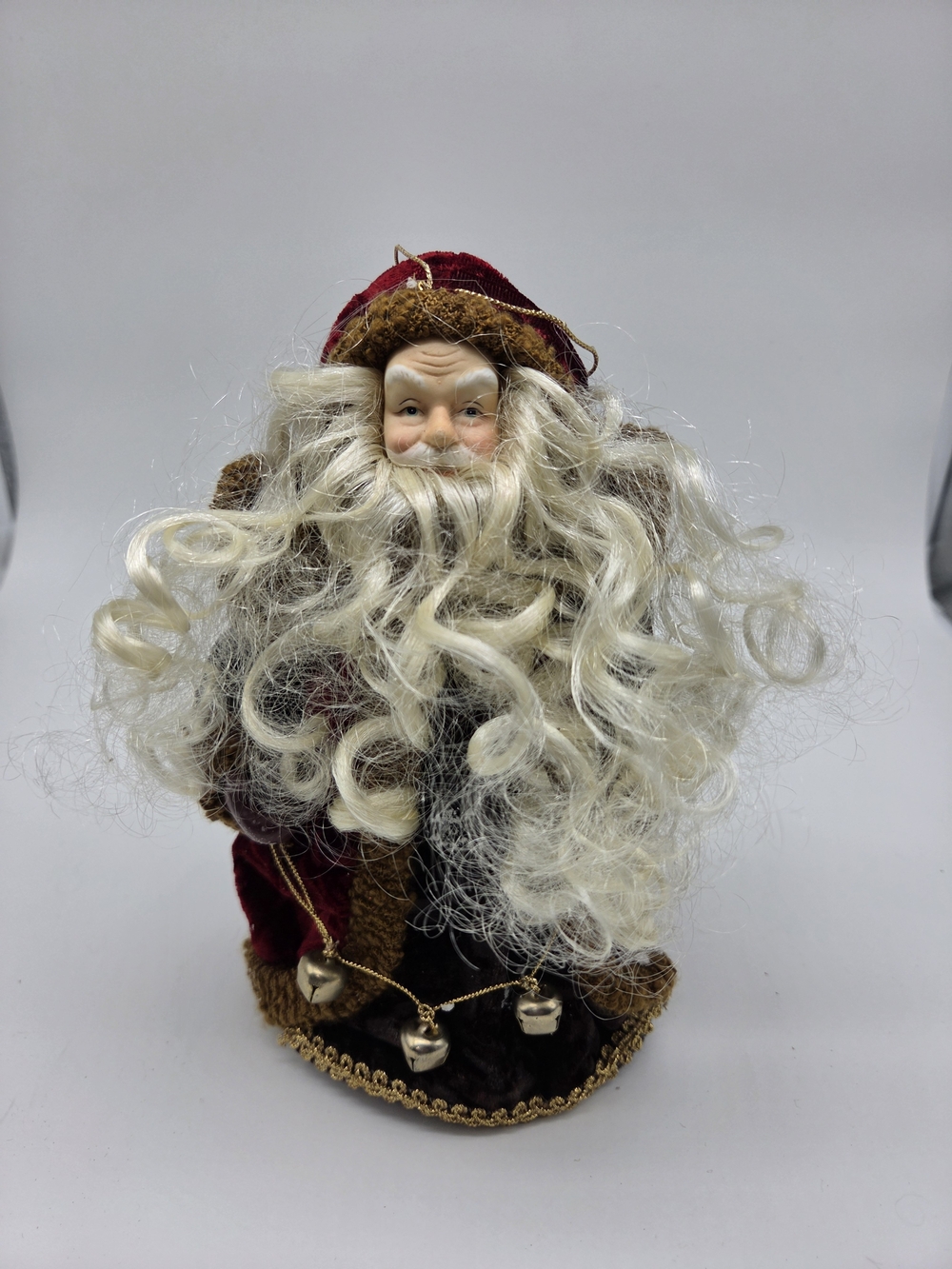 Vintage Holiday Santa Ornament/Tree Topper 8"